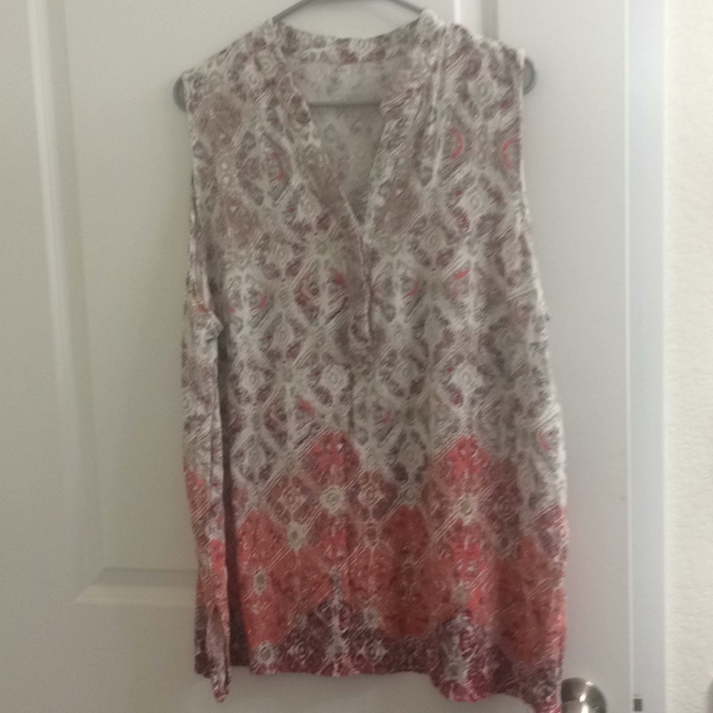 Linen Cotten sleeveless top. 1x